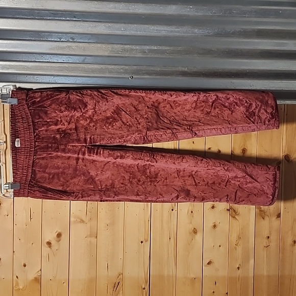 Madewell Pants - Madewell velvet maroon pants size XXS